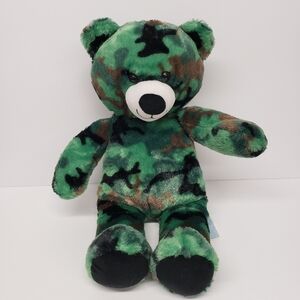 Build a Bear 17" Camo Green Teddy Bear Camouflage 2017 Plush